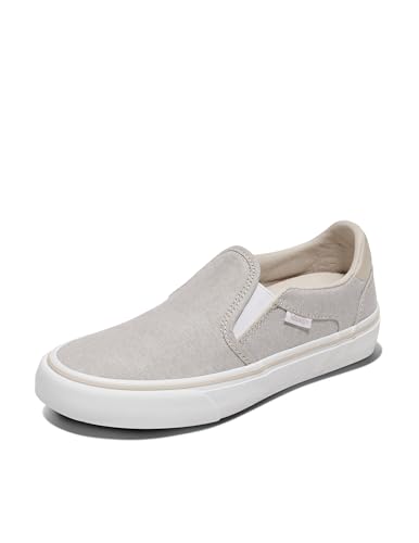 Vans Women's Asher Deluxe Slip-On Shoe | Comfortable Sneakers for Fashion, Walking & Everyday Wear, Summer Canvas Taupe, 8.5