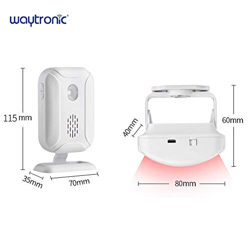 Wireless PIR Motion Sensor Detector Security Alarm Chime,Shop Store Office Home Front Door Entry Welcome Doorbell,Mailbox Alert, Garage Driveway Alarm,with Night Light (1 Receiver and 1 PIR Detector)