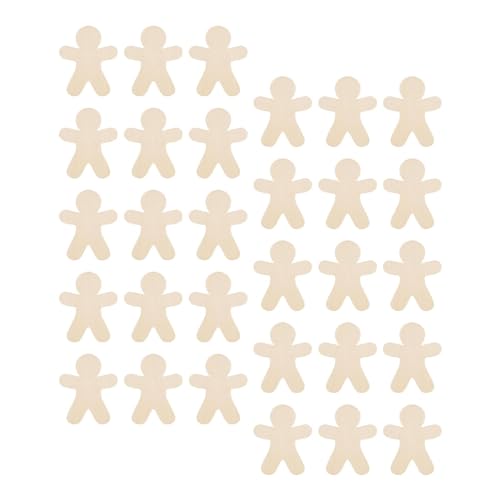 30 rebanadas de hombre de jengibre sin pintar, manualidades para dibujar Navidad, Halloween, sin agujero