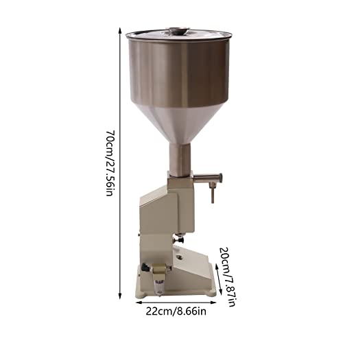 Pneumatic Paste Liquid Filling Machine 10-110ml Bottle Filling Machine, Semi-auto Bottle Filler Liquid Paste Filling Machine with 10L Hopper for Cosmetic Oil Cream Shampoo Honey A02