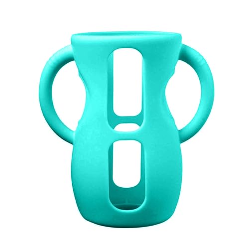 シリコンカバーハンドルの柔軟なボトルホルダーは、ガラスの赤ちゃんのボトル保護カバー用のハンドルショックプルーフボトルスリーブスリーブを備えています