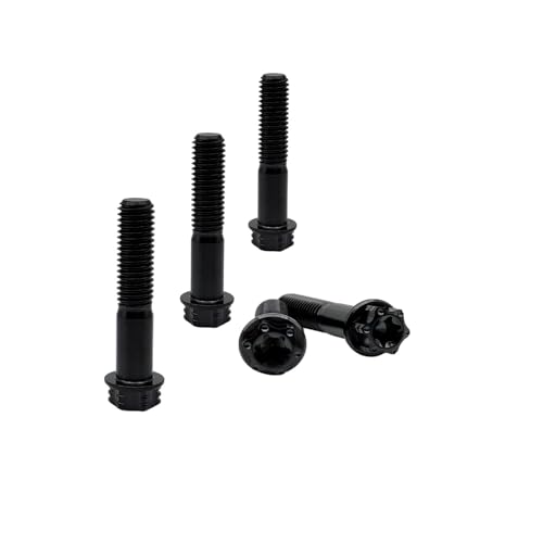 Image of RISON Titanium Bolts M10*1.25 * 35 Torx Titanium Bolts for Motorcycles Hex Head Dual Drive Black Titanium Flange Bolt Pack of 5
