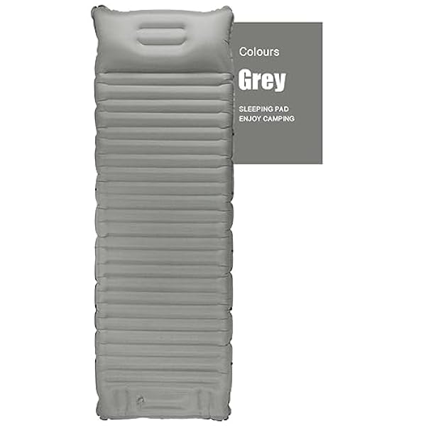 LYEAA Slaapmat, ultralicht, lichtgewicht, ruimtebesparend, opblaasbaar, campingbed, opvouwbaar, TPU-nylon, kamptent voor tuin, trekkinguitrusting (lichtgrijs)