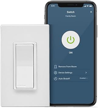 Leviton D215S-1BW Decora Smart Wi-Fi, No Hub Required (2nd Gen) 15A Light Switch