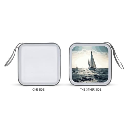 Funda para CD portátil de plástico duro Ocean Sailing con bolsa de almacenamiento grande 8