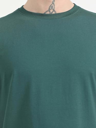 Image of Men's Plain Cotton Crew Neck T-Shirt Regular Fit Short Sleeve Tee