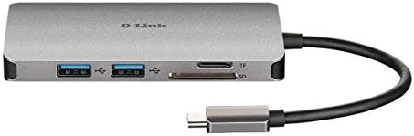 D-Link DUB-M810 8-In-1 USB-C Hub with Power Delivery, HDMI 1.4, Gigabit Ethernet RJ-45, 3 USB 3.0 Ports, SD/MicroSD Reader for MacBook Pro 2016 or later, MacBook Air 2018, Chromebook, Surface Pro 7