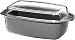 Produktbild WMF Fusiontec Bräter, rechteckige Form, 32 x 21 cm, perfektes Braten, homogene Kochergebnisse, kratzfest, einfache Reinigung, backofengeeignet, Multifunktionsdeckel, Platinum,