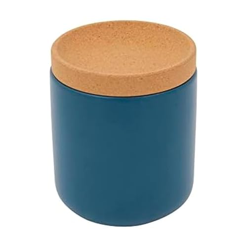Ceramic and Cork Breathable Garlic Keeper (Teal)