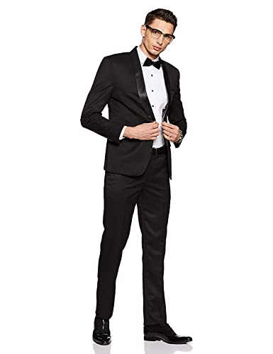 Image of MANQ Men's Slim Fit Single Breasted Blazer | Solid Formal Party Suit Jacket | Notch Lapel | Two Button | Office