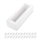 BAKIPACK Macaron Boxes for 6 Macarons White Macaron Boxes with Interior Measurement 7.25