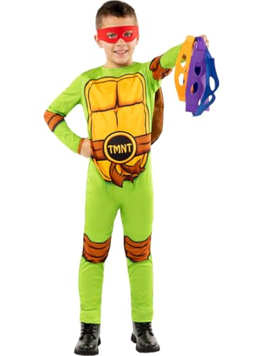 Funidelia | Disfarce de tartarugas ninja para menino e menina tartarugas ninja e desenhos animados - disfarce infantil e acessórios divertidos para festas, carnaval e Halloween - tamanho 5-6 anos
