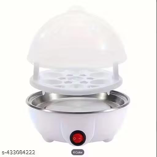 Image of Electric Automatic Off 7 Egg Poacher - Steaming, Cooking, Boiling, Frying - Egg Steamer, Egg Cooker - Stainless Steel - color White1