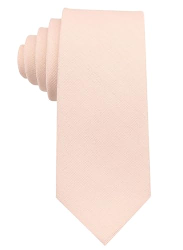 Image of Mens Solid Linen Ties - Slim Pattern Necktie for Men Wedding Groomsmen