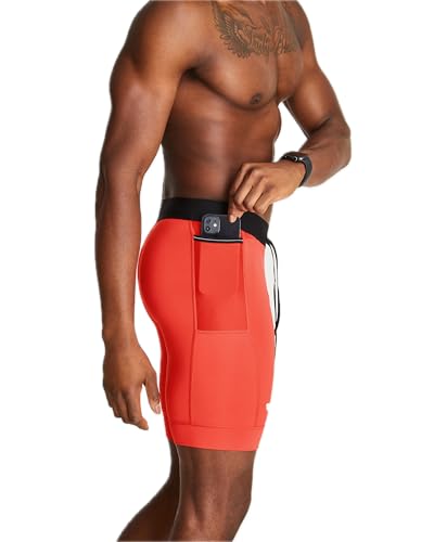 WOLACO Sprint Half Tight Compression Shorts with Phone Pocket for Men2