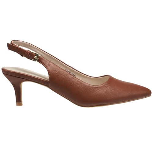 French Connection Womens Quinn Vegan Leather Kitten Heels Brown 9 Medium (B,M)2