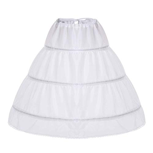 Papoopy Girls Petticoat Underskirt with 3 Hoops Full Slip Crinoline Skirt
