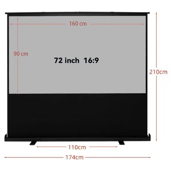 Pantalla de proyección portátil de suelo de 72 pulgadas 16:9 miniatura 3