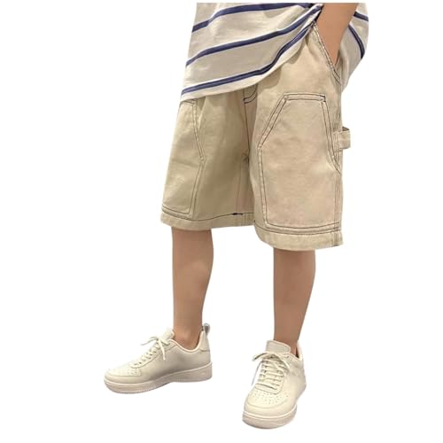 Cargo Shorts for Boys 5 Inch with Pockets - Boy's Lightweight Denim Short Uniform Pants Boys Fashion Casual Stylish Outdoor Playwear