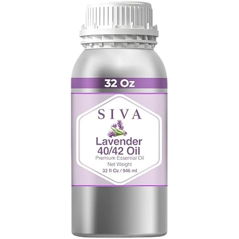 Siva Lavender Essential Oil 40/42 – 32 Fl Oz – 100% Natural Lavender Oil 40/42 - for Diffuser, Hair Care, Face, Skin Care, Aromatherapy, Scalp and Body Massage, Soap and Candle Making Cover