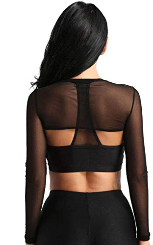 Image of Ypser See Through Glitter Mesh Crop Top Sheer Open Front Shrug Fishnet Cover Ups