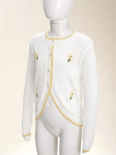 Flower Girls Knitted Cardigan Sweater Long Sleeve Bolero Shrug Sweater Jacket Coat Knitwear Dress Cover Up4