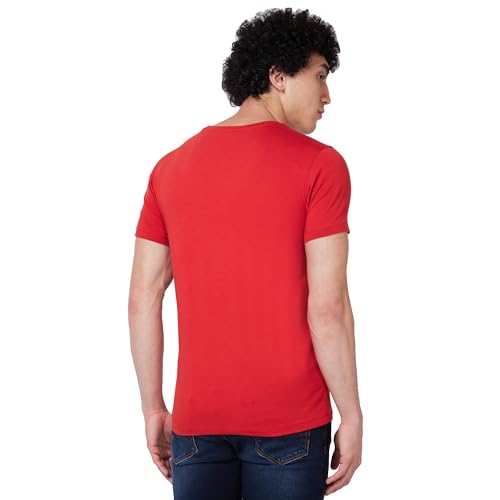 Image of Spykar Men's Slim Fit Round Neck Half Sleeve Solid Casual T-Shirt