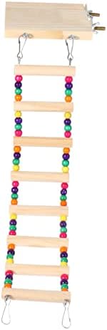Ipetboom 1pc Parrot Ladder Platform Decorative Birds Chew Toys Decked Accessories Parrot Wooden Ladder Hamster Accessories for Cages Parrot Chew Toy Parrot Swing Supply Bird Standing Toy