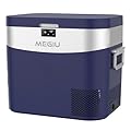 Megiu Car Refrigerator Portable Car Fridge 12V Refrigerator 23 Quart (22 Liter) Freezer Compressor Cooler 12V/24V DC 110?240 V AC for Outdoor Camping Travel Home Use -0.4?~+59? (Blue)