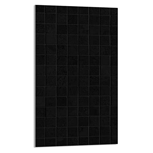 DarHaus Tabla de cortar decorativa de cristal templado y cubre vitro, Placa protectora de vitrocerámica 30 x 52 cm 1 piezas, para inducción, protección contra salpicaduras, decoración, NEGRO