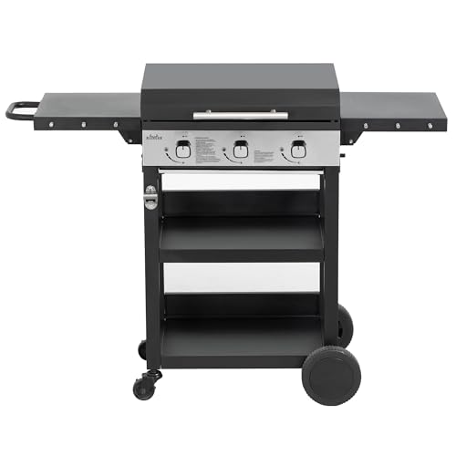 BIGHORN Plancha gaz de 3 brûleurs avec chariot et couvercle;7.2kw