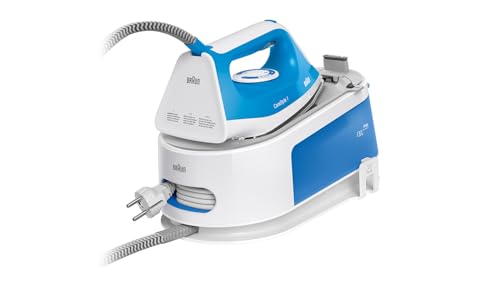 Braun CareStyle 1 Pro IS1012BL - Plancha generadora de vapor con tecnología FreeGlide 3D, revestimiento supercerámica, planchado vertical, antigoteo, tanque de agua de 1,5 L, 2200 W, azul