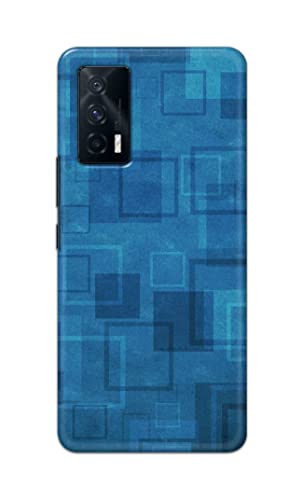 Image of Printed Hard Back Cover Case for Vivo iQOO 7 5G Back Cover (Plain Azure Blue) -702