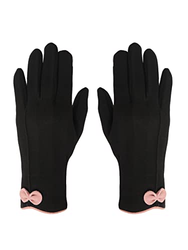 Image of FabSeasons Slim warm Winter Gloves For Women, with velvet lining inside for cold weather, Touchscreen enabled index finger, also ensures a Smooth Driving /Riding Experience