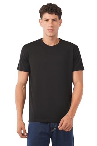 Image of Men's Cotton T Shirt Combo Pack of 3 - Plain Round Neck Solid Black & White Tees, Regular Fit, Half Sleeve Casual Wear for Men (Sizes S-4XL)