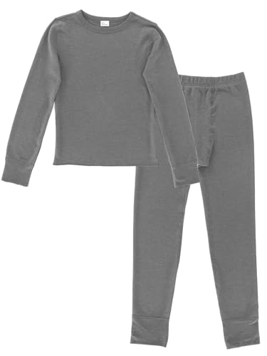 Glory Max Men Waffle Knit Thermal Long Johns 100% Cotton Underwear Top Bottom Set (Dark Gray, X-Large)