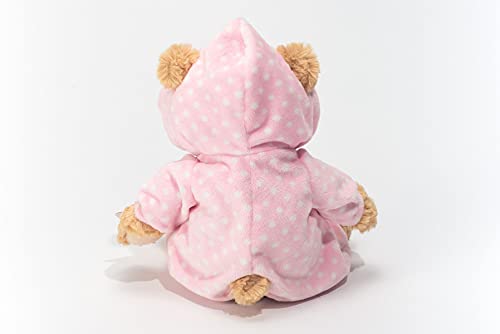 Teddy Hermann 91386 Teddy-Bär Schlafanzugbär rosa 30 cm, Kuscheltier