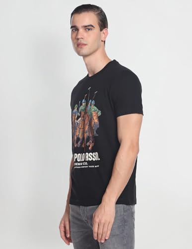 Image of U.S. Polo ASSN. Brand Printed Cotton T-Shirts for Men - Slim Fit, Half Sleeves Mens Casual T Shirts
