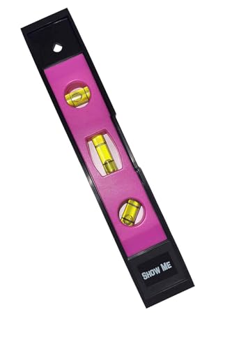 9” Magnetic Torpedo Pink Level – High-Visibility Pink Finish, 3 Bubble Vials for Horizontal, Vertical & 45° Angles – Precision Leveling Tool