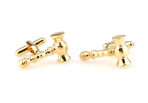 MRCUFF Gavel Judge Lawyer Mason Law Pair Cufflinks in Presentation Gift Box & Polishing Cloth2