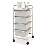 Tiroirs coulissants: Il suffit de tenir la poignée du tiroir pour ouvrir le tiroir afin d'y placer ou d'en retirer des objets. 4 tiroirs sont pratiques pour le rangement classifié. En outre, les tiroirs sont amovibles, ce qui vous permet de les démonter facilement pour les nettoyer ou les réorganiser.