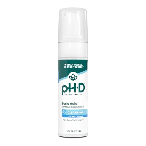 pH-D Feminine Health Boric Acid Foam Wash, Sensitive, 6 Fl Oz, Pack of 1