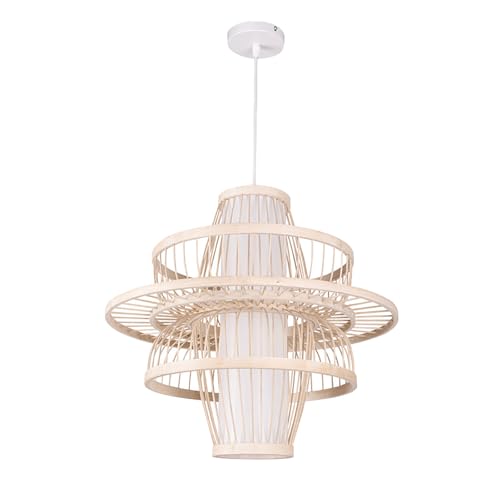Lustre suspendu tissé vintage luminaire plafonnier e27 décoration maison retro