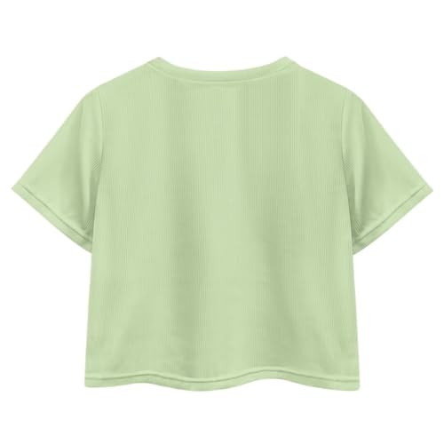 Image of Girl Crop Top Shirts for Summer Cute T Shirts Short Sleeve Tees for Kids 5-16