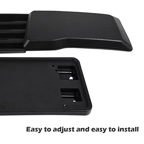 Pit66 Front Bumper & License Plate Bracket, Compatible With 15-17 Ford F150 Grille Trim Panel + License Plate Mount Fascia Cover Set(Not Fit Ecoboost Powered F150) #TOP5