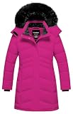 CTFASHION Girls' Outerwear Jackets & Coats Kids Heavyweight Quilted Puffer Jacket with Fleece Rose Red 8