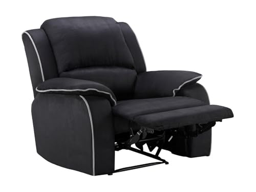 Vente unique   Sillón Relax 1 Plaza Hernani   Microfibra   Negro