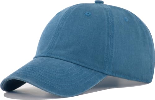 Image of TSSGBL Vintage Cotton Washed Baseball Cap S to XXL Unstructured Low Profile Adjustable Distressed Dad Hat for Men Women