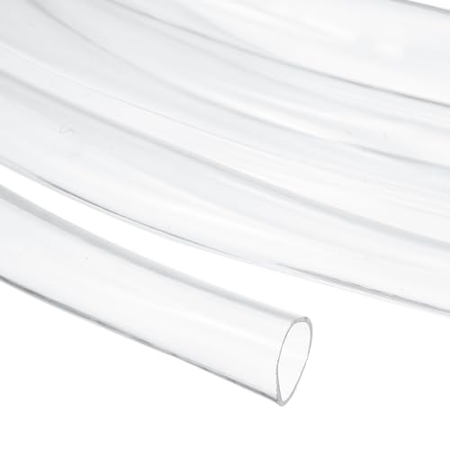 uxcell Tubo de PVC transparente, 16 mm de diámetro interior x 18 mm de diámetro exterior, tubo de PVC ligero de 15 pies, tubo de agua de plástico flexible transparente para transferencia de aire