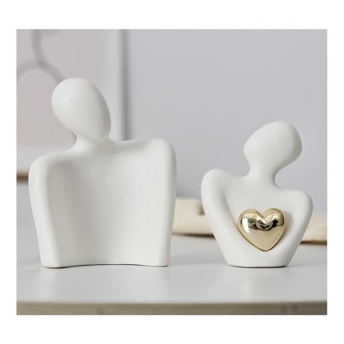 Arivend Mini Couple Statue Abstract Sculpture Home Decor Knick Knacks Couples Love Office Show Pieces White A - Image 5